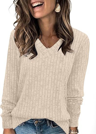 Oaky V-neck spring sweater