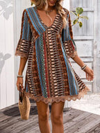 Desert Boho Muse Lace-Up Mini Dress
