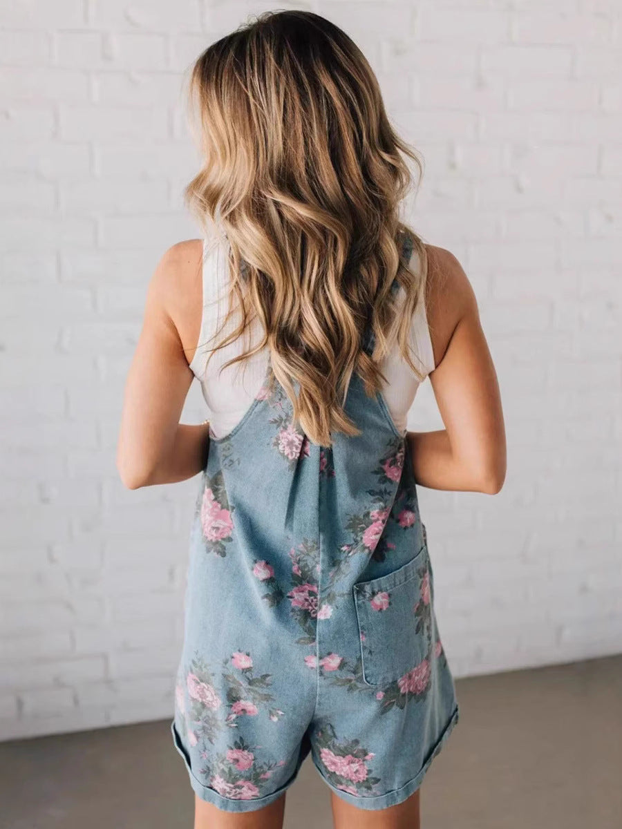 Katy - NEW Floral Denim Jumpsuit