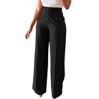 New style high-waisted straight-leg wide-leg trousers