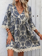 Desert Boho Muse Lace-Up Mini Dress
