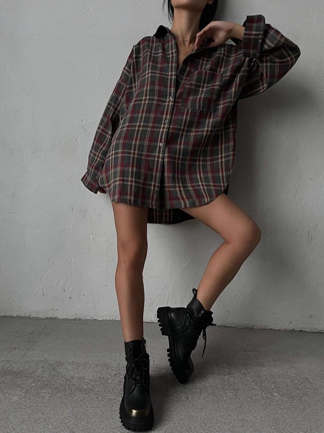 Retro casual long-sleeved cardigan shirt