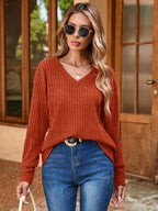 Oaky V-neck spring sweater