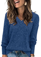 Oaky V-neck spring sweater