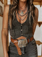 Boho Chic Denim Vest