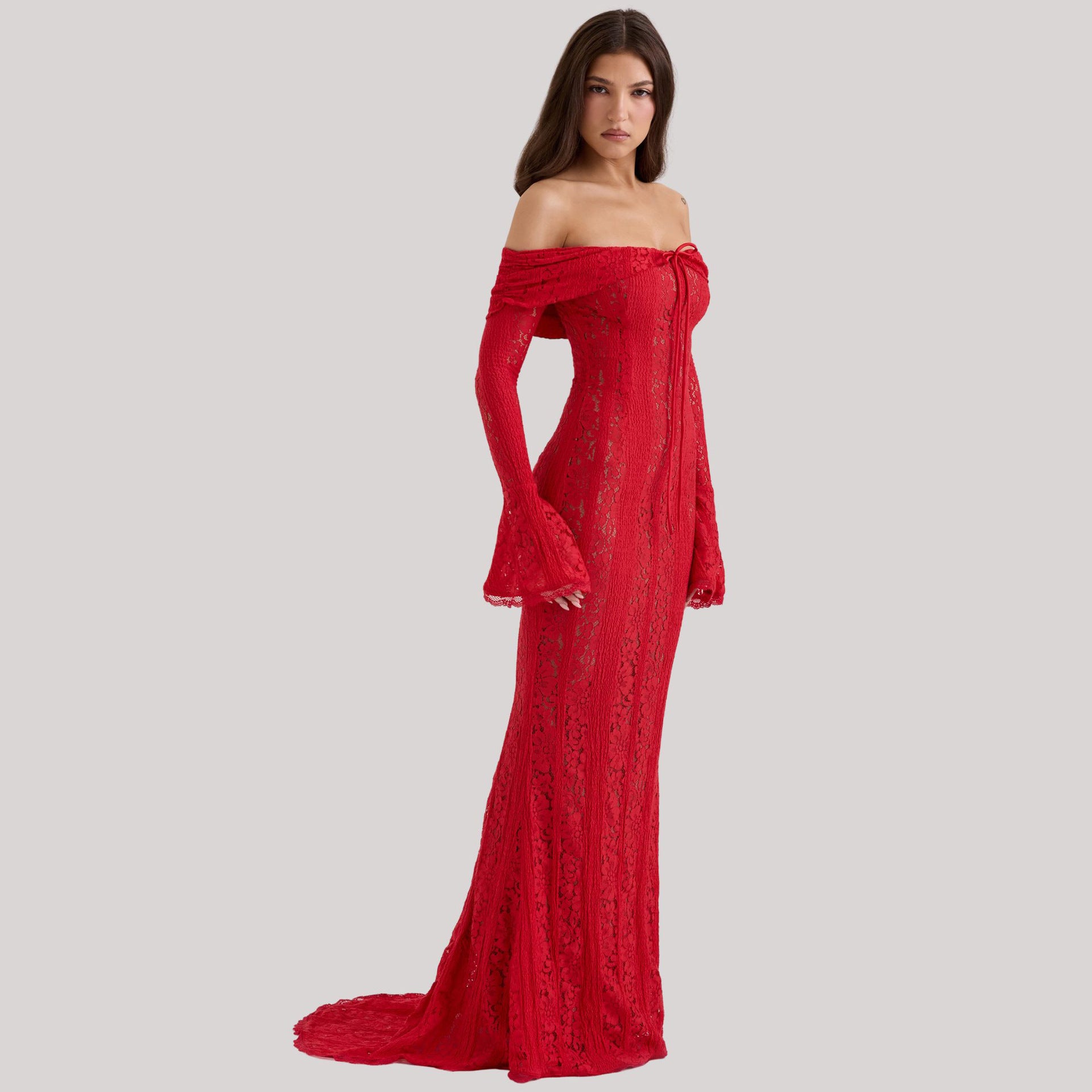 Elysian Lace Off-Shoulder Dress