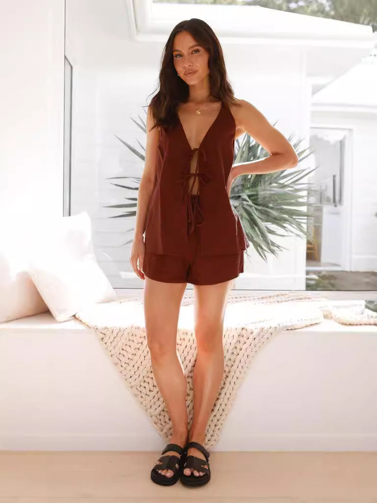 The Havana Tie-Front Romper set