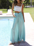 Summer high-waisted loose-fitting comfortable wide-leg