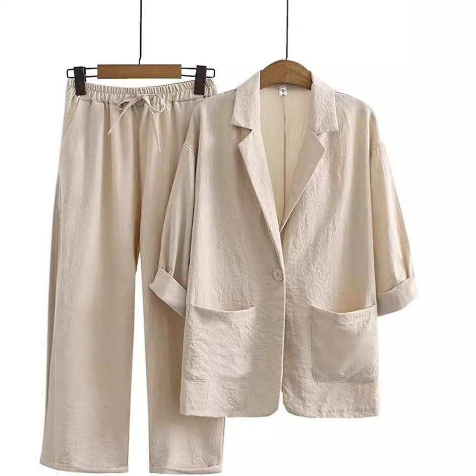 Becky™ Chic Cotton Linen Suit-Set