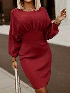 Slim-fit, elegant knitted winged sleeve dresses with sleeves – trendy and flattering