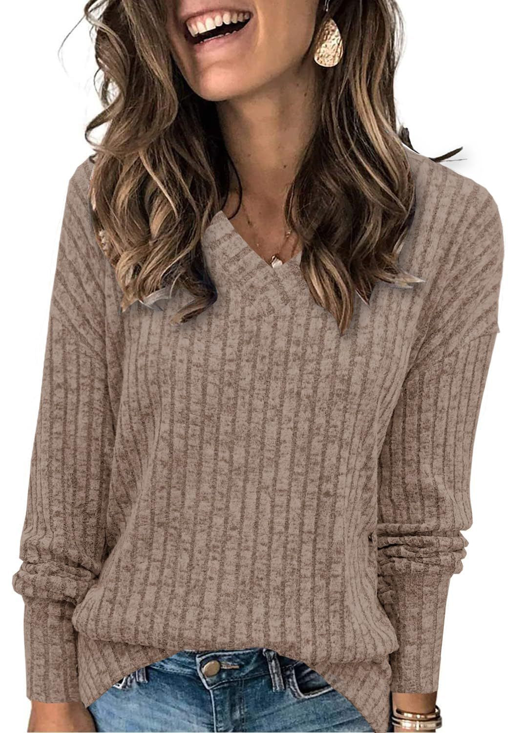Oaky V-neck spring sweater
