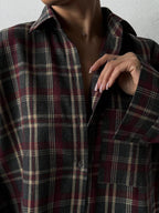 Retro casual long-sleeved cardigan shirt