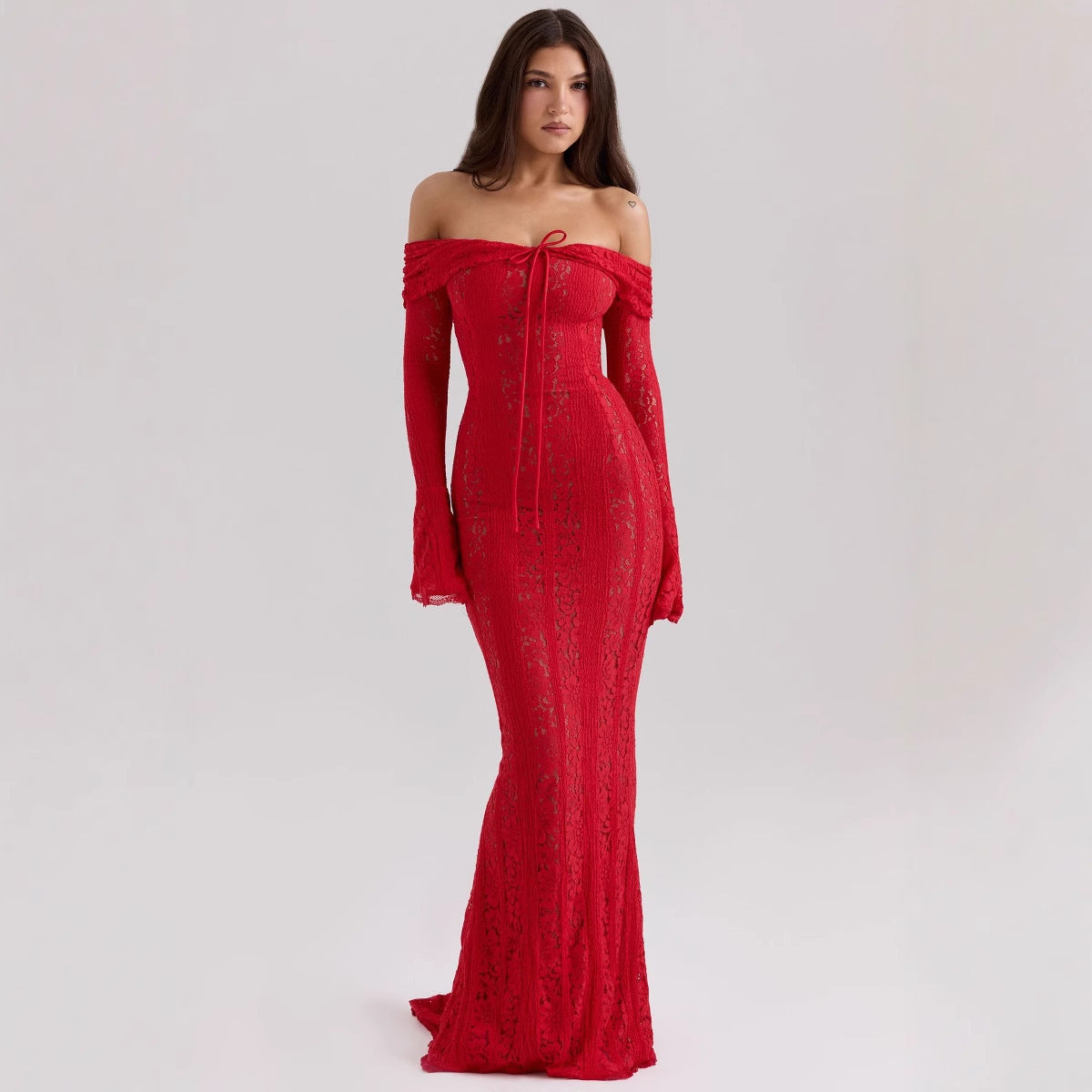 Elysian Lace Off-Shoulder Dress