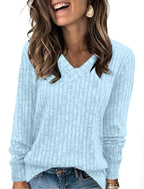 Oaky V-neck spring sweater