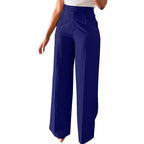 New style high-waisted straight-leg wide-leg trousers