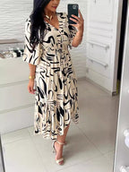 Lori - Swirl Design Chic Elegant Dress