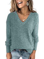 Oaky V-neck spring sweater