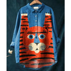 Lora - Floral Linen button-down shirt