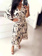 Lori - Swirl Design Chic Elegant Dress