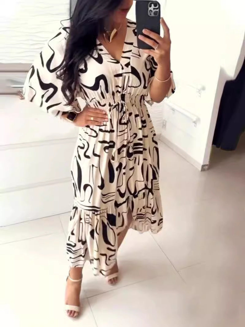 Lori - Swirl Design Chic Elegant Dress