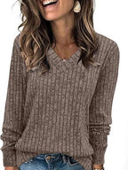 Oaky V-neck spring sweater