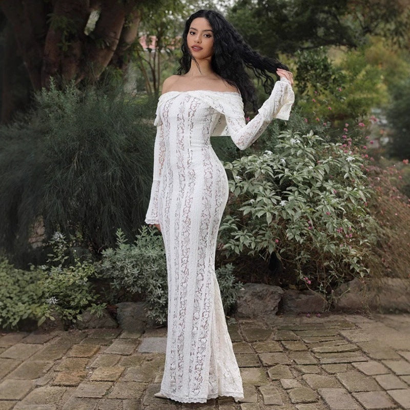 Elysian Lace Off-Shoulder Dress