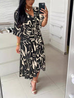 Lori - Swirl Design Chic Elegant Dress