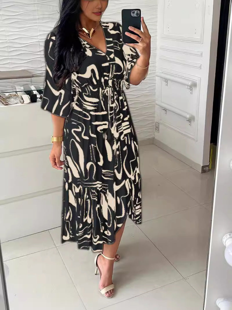 Lori - Swirl Design Chic Elegant Dress