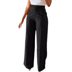 New style high-waisted straight-leg wide-leg trousers