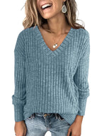 Oaky V-neck spring sweater