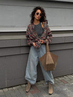 Retro casual long-sleeved cardigan shirt