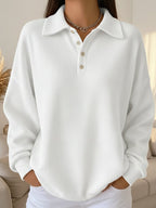 Cozy collared Spring polo waffle knit long-sleeved