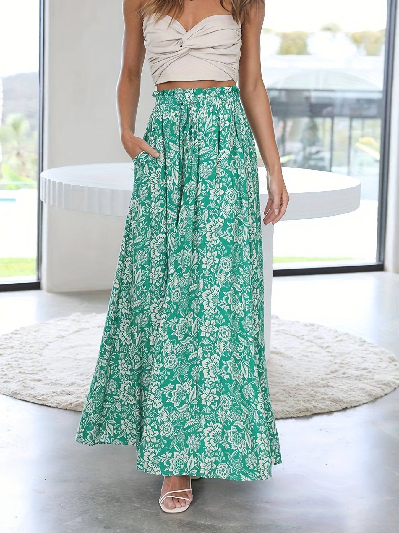 Summer high-waisted loose-fitting comfortable wide-leg