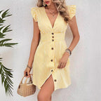 Khloe™ Summer striped V-neck elegant sleeve dress