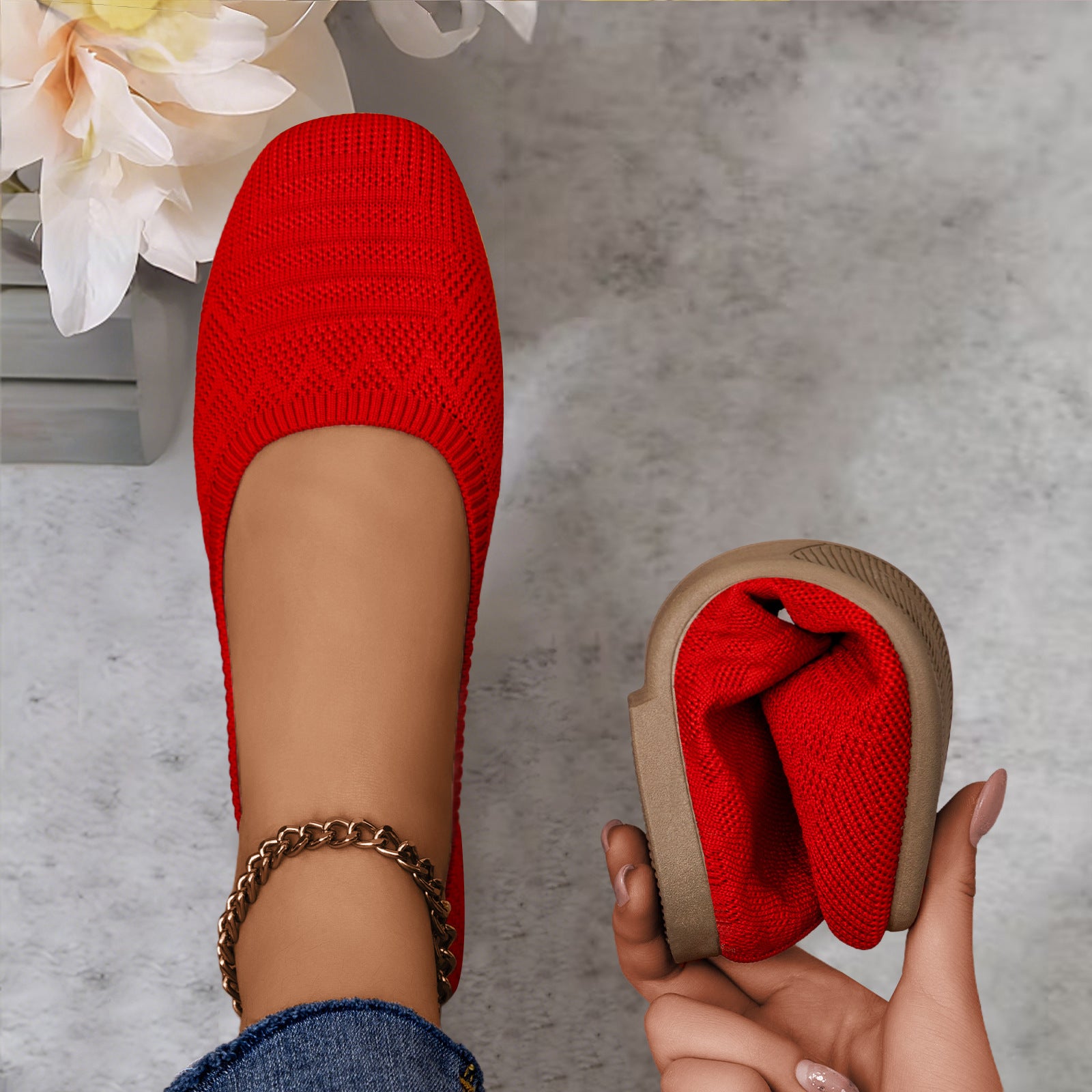 Flatsy™ Foldable Orthopedic knitted flats