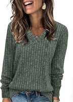 Oaky V-neck spring sweater