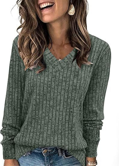 Oaky V-neck spring sweater