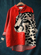 Lora - Floral Linen button-down shirt