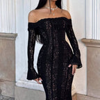 Elysian Lace Off-Shoulder Dress