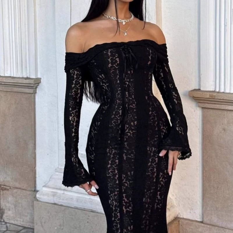 Elysian Lace Off-Shoulder Dress