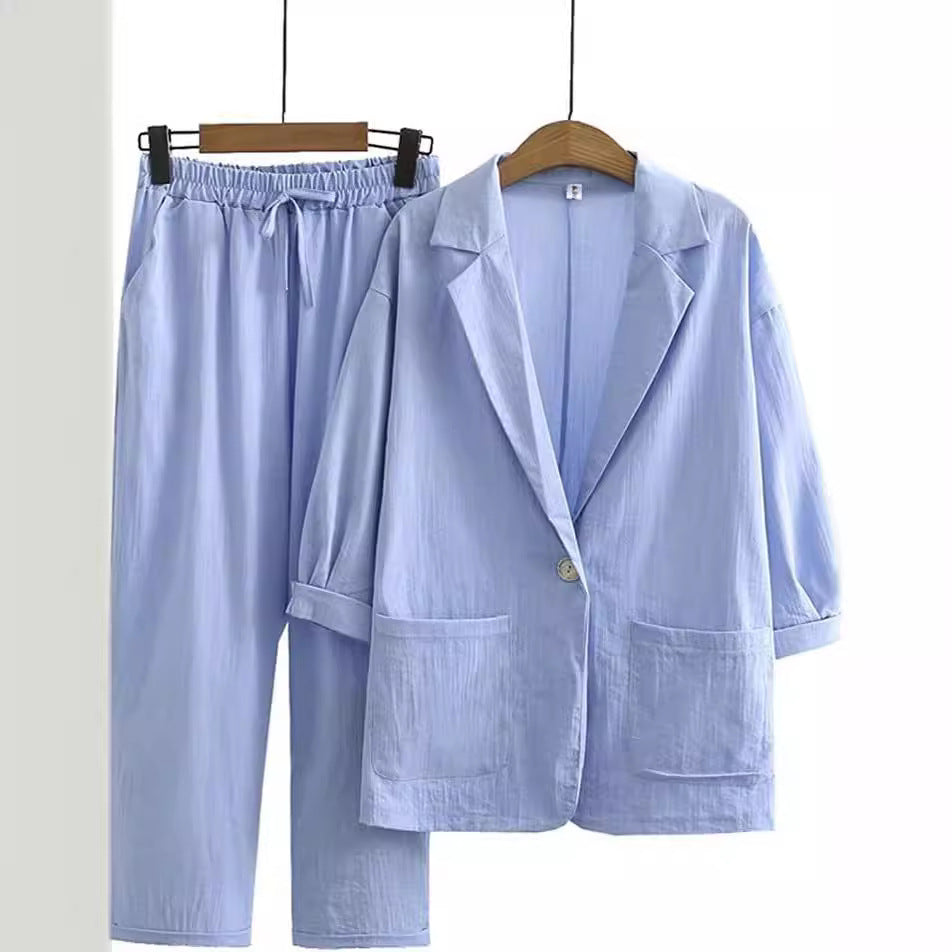 Becky™ Chic Cotton Linen Suit-Set