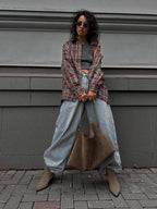 Retro casual long-sleeved cardigan shirt