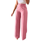 New style high-waisted straight-leg wide-leg trousers